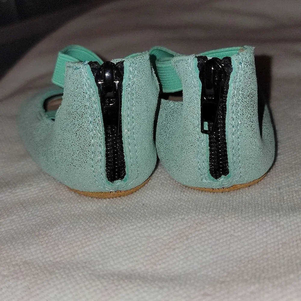 MONKEY FEET Baby Girl Soft Sole Ballerina Style Leather Moccasins 6-12 months
